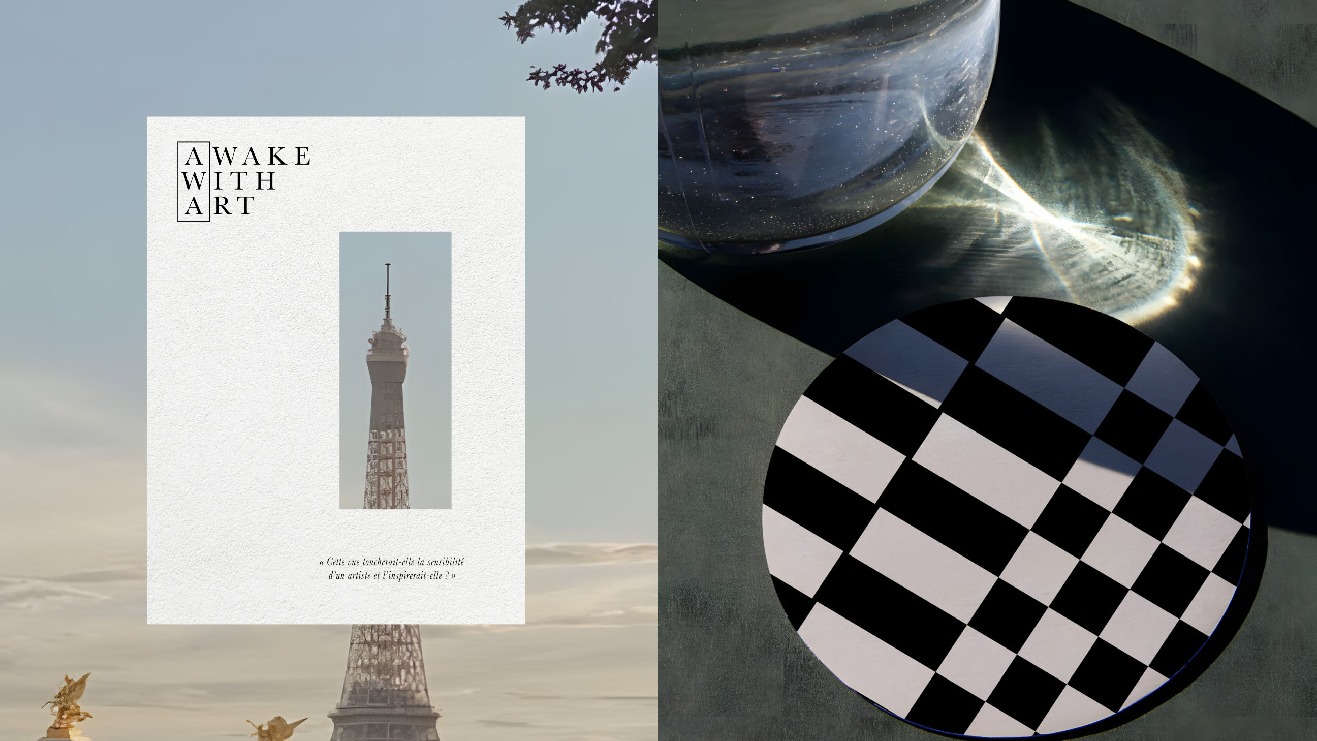 Awake With Art — la vue comme œuvre et le damier signature